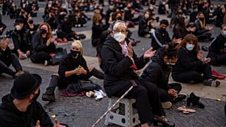 Manifestación en Barcelona para la reapertura del sector de la danza