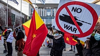 Almanya'da Etiyopya ile Tigray bölgesi arasındaki çatışmalara karşı Almanya'da düzenlenen bir protesto