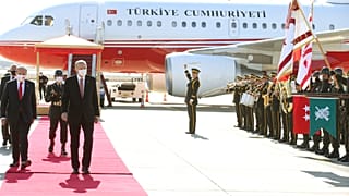 Η άφιξη του Ρετζέπ Ταγίπ Ερντογάν στα κατεχόμενα