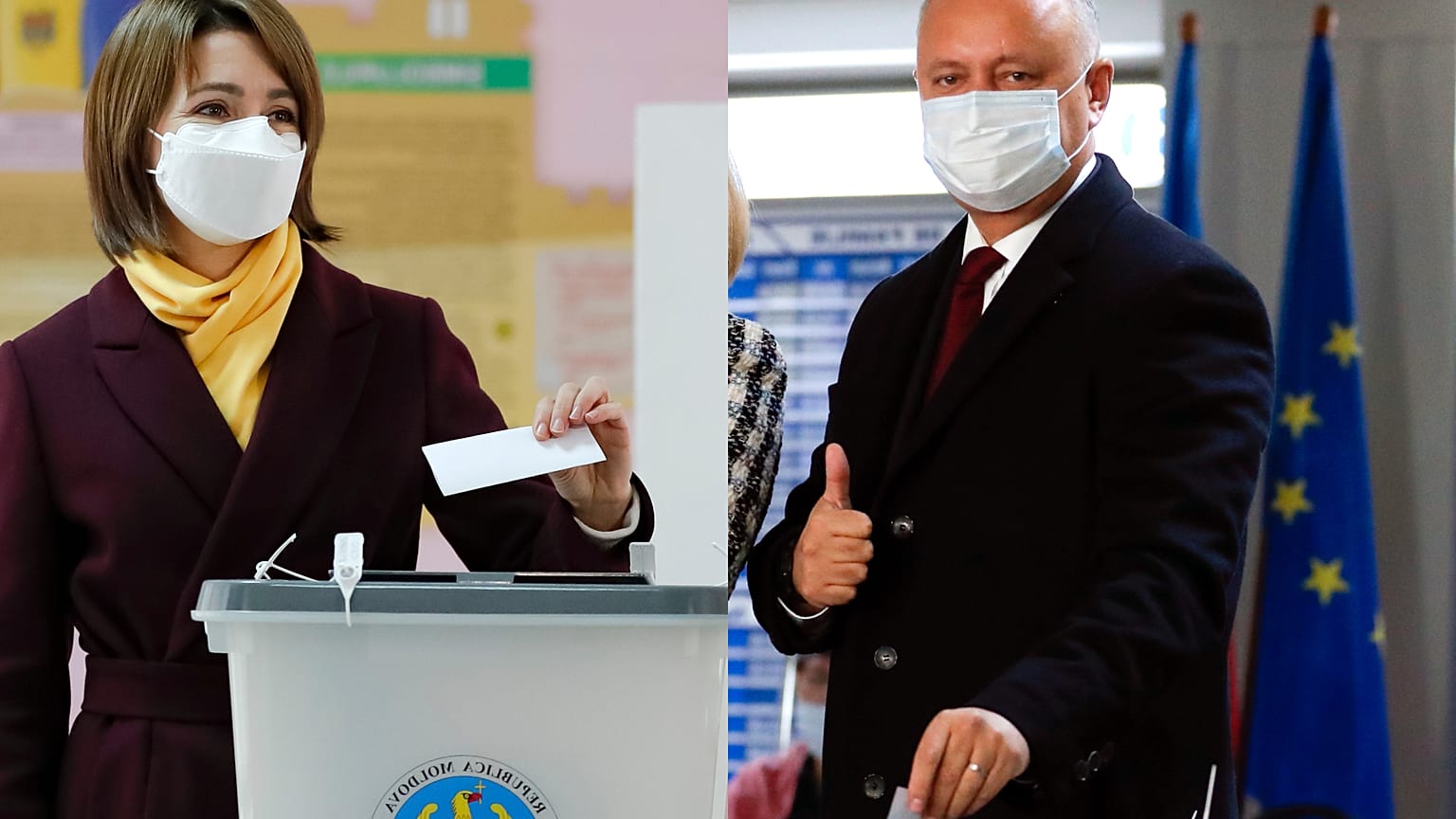 La candidata europeísta Maia Sandu y el presidente prorruso Igor Dodon se enfrentan en estos comicios electorales. 
