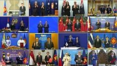 رهبران و وزرای تجارت ۱۵ کشور آسیایی و اقیانوسیه‌ای پس از حصول توافق تجاری