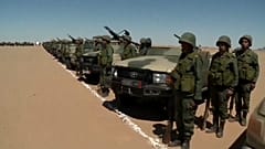 Soldados marroquíes en formación en al-Mahbes, en el Sáhara Occidental, el pasado 20 de marzo