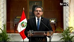 Manuel Merino durante su mensaje a la nación