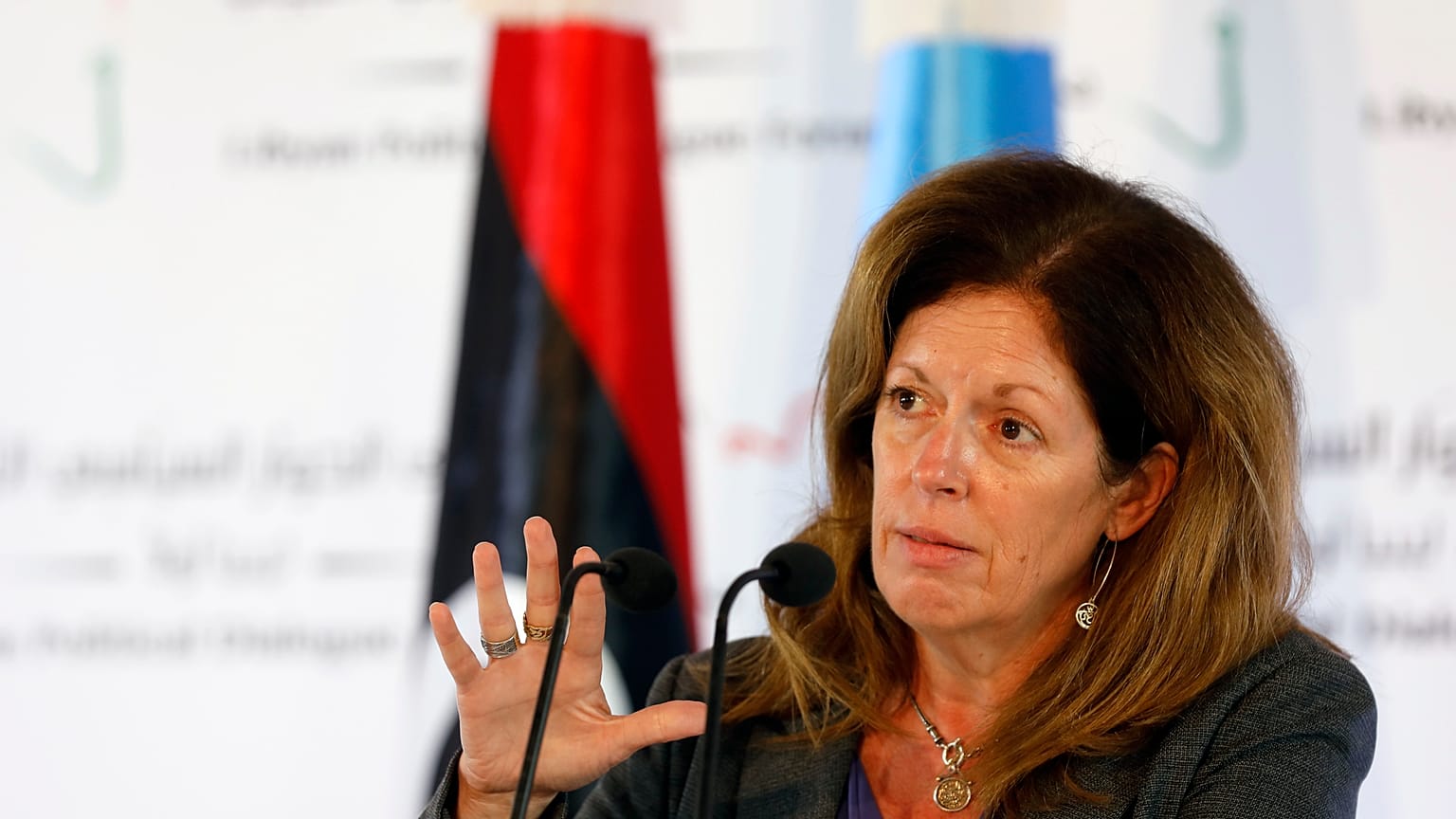 ستيفاني ويليامز خلال مؤتمر صحفي في تونس العاصمة - تونس 