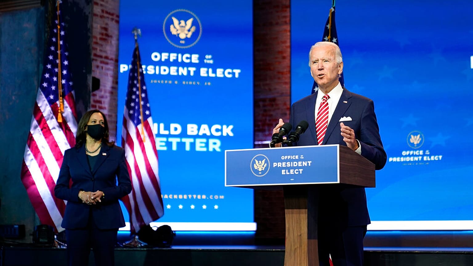 Joe Biden et Kamala Harris, Wilmington, Delaware, USA, 16 novembre 2020