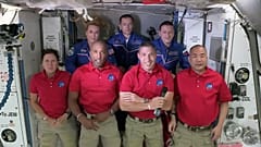 Экипаж МКС в полном составе 