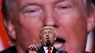 Archives : Donald Trump lors d'une Convention républicaine à Cleveland - Ohio -, le 21 juillet 2016