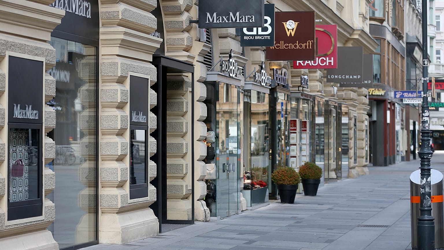 Closed shops are pictured in downtown Vienna, Austria, Tuesday, Nov. 17, 2020. 