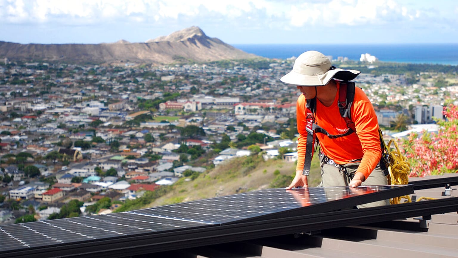 Rooftop solar panels like this one could be an area of intense competition in the next decade
