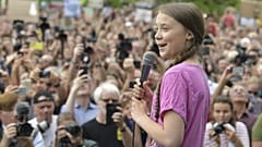 Swedish climate activist Greta Thunberg takes part in the school strike demonstration Fridays for future in Berlin, Germany, July 2019.