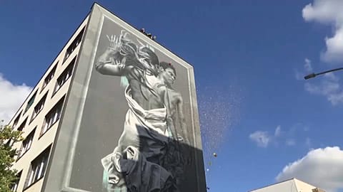 A mural in Rome that it's claimed eats pollution