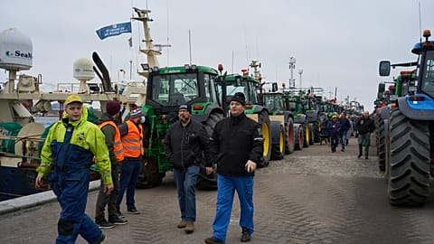 Hundreds of Danish farmers and fishermen demonstrate with tractors against a government decision to cull their minks to halt the spread of a coronavirus variant.