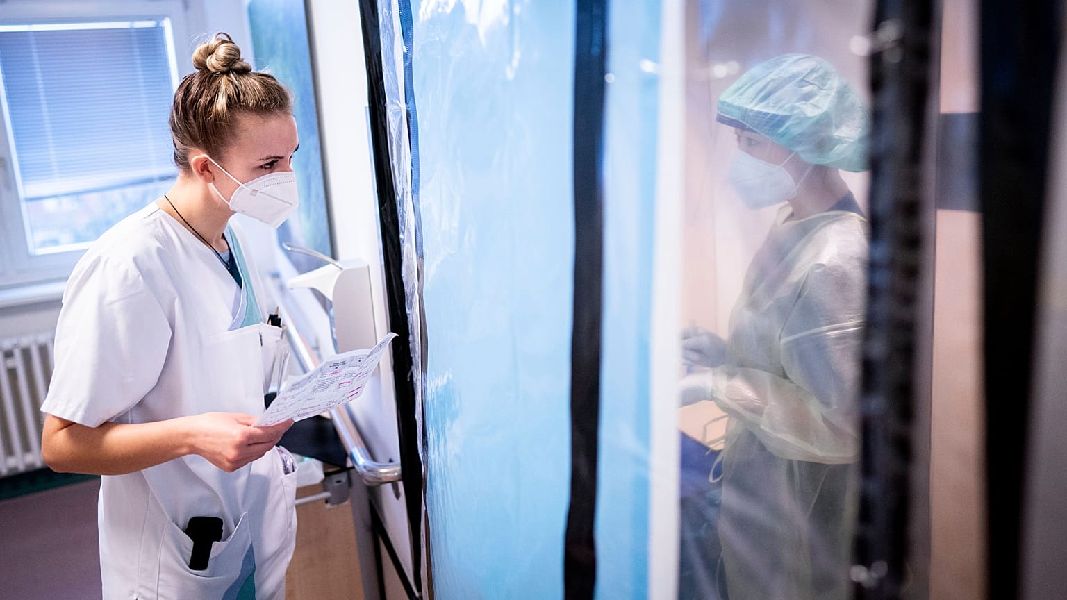 Krankenschwestern in einem Berliner Krankenhaus
