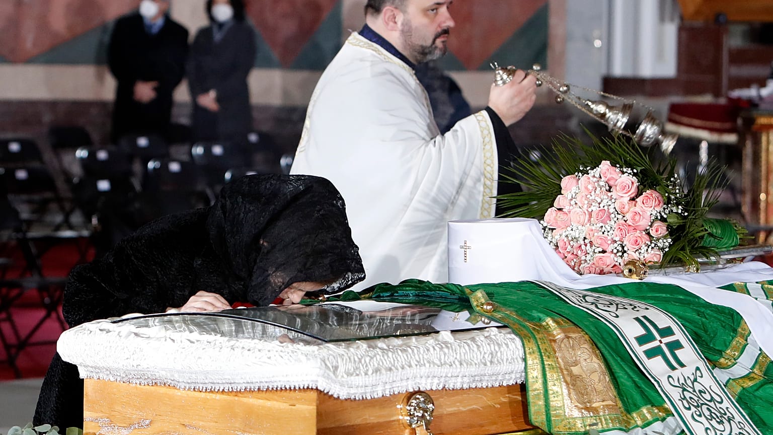 Trauerfeier für Patriarch Irinej in der St. Sava-Kirche in Belgard