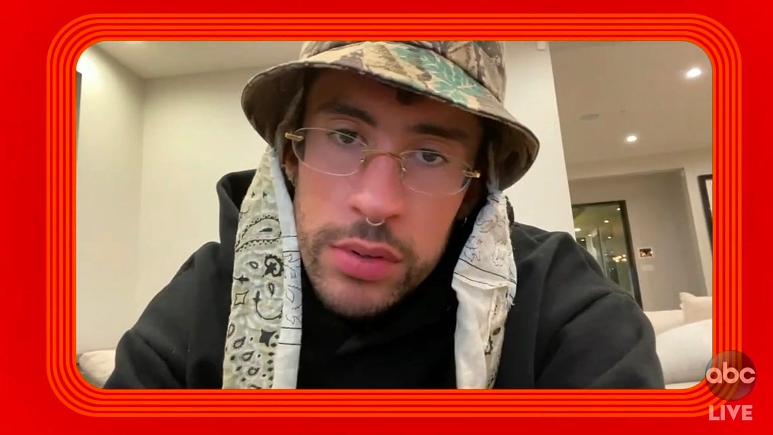 El músico puertorriqueño Bad Bunny en los American Music Awards, Microsoft Theater 22/11/2020