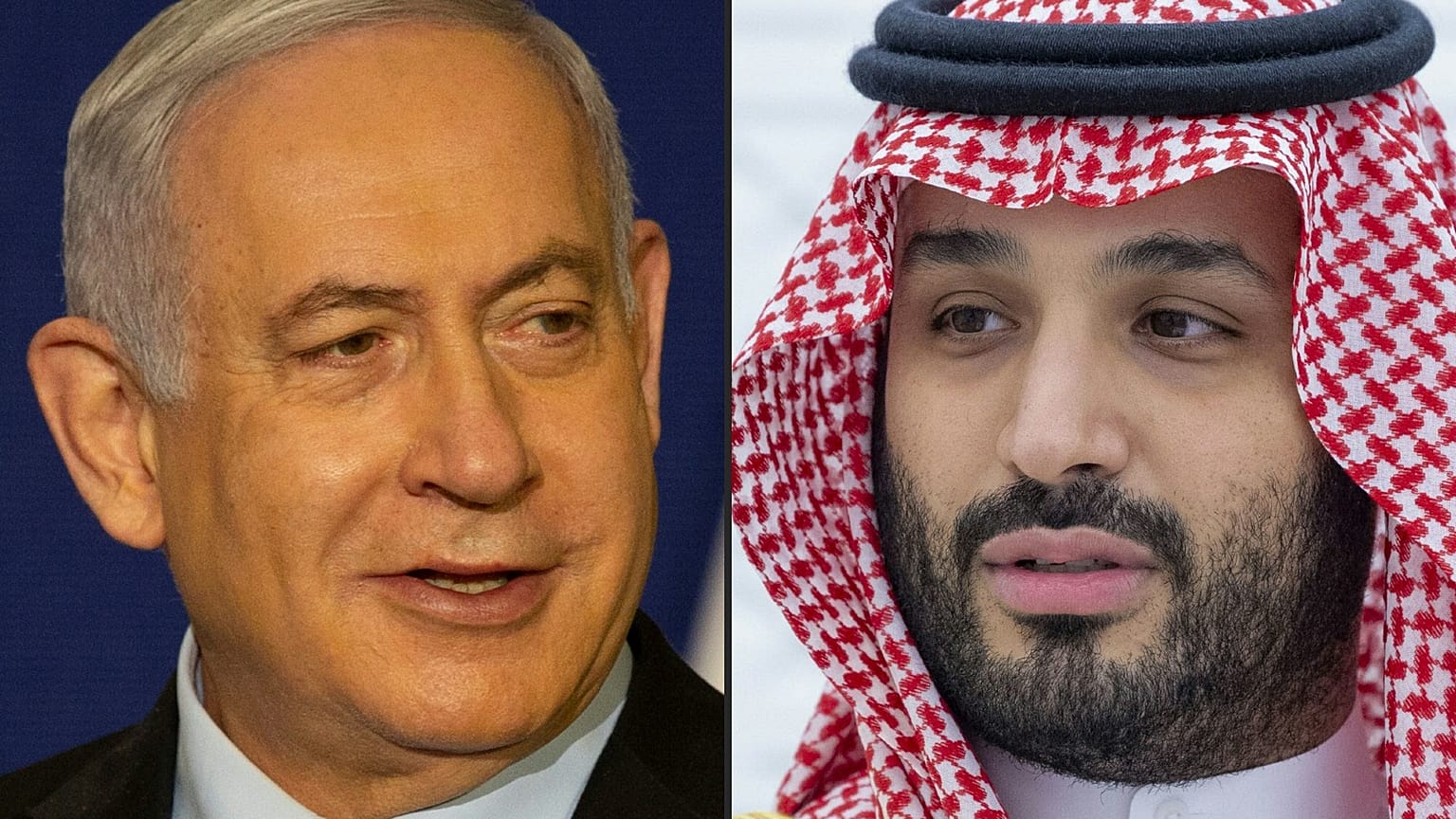 رئيس الوزراء الإسرائيلي بنيامين نتنياهو وولي العهد السعودي الأمير محمد بن سلمان.
