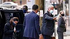President-elect Joe Biden arrives with Avril Haines, former Deputy Director of the Central Intelligence Agency, left