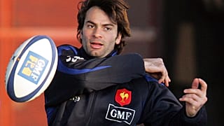 Christophe Dominici lors d'un entraînement au Centre National de Rugby de Marcoussis - France - le 31 janvier 2006