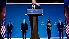 Joe Biden bei der Vorstellung seiner Kernmannschaft in seinem Heimatort Wilmington
