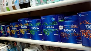 Women's sanitary products on sale at a small pharmacy in London, Friday, March, 18, 2016. 
