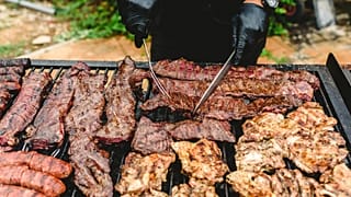 Beef and steaks on the barbecue