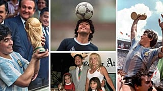 صورة تجمع محطات عديدة من مسيرة مارادونا