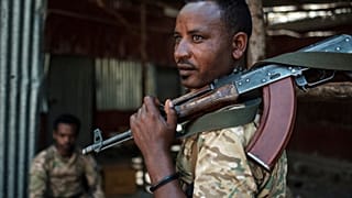 Un membro delle forze speciali di Amara, regione dell'Etiopia confinante con il Tigrè