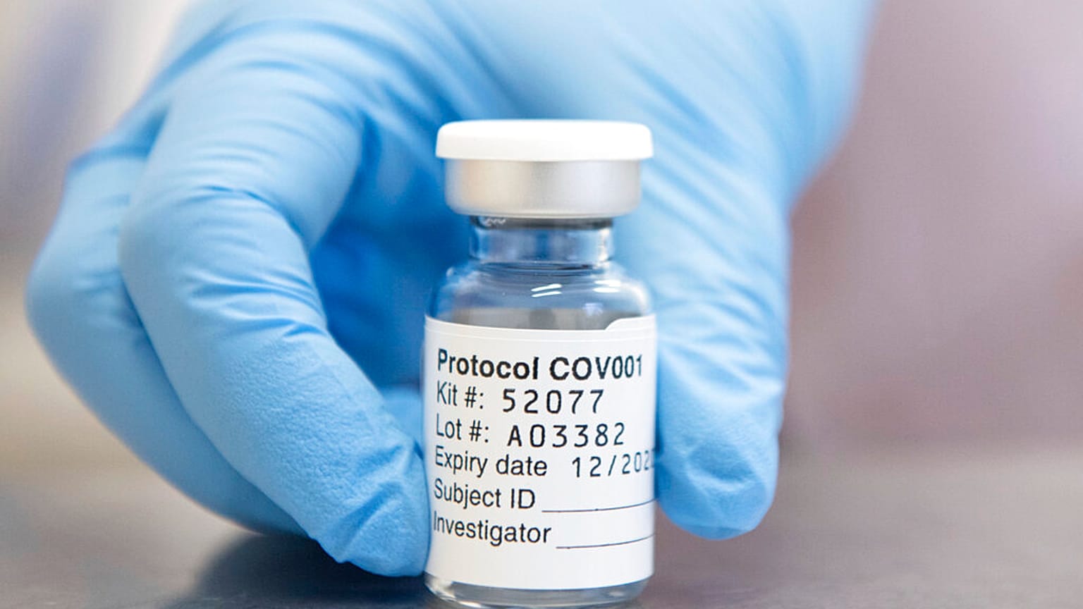 This undated file photo issued by the University of Oxford on Monday, Nov. 23, 2020, shows of vial of coronavirus vaccine developed by AstraZeneca and Oxford University