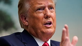 US President Trump speaks with reporters after a video teleconference call with members of the military on Thanksgiving, Nov. 26, 2020. Washington US.