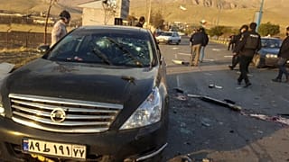 the scene where Mohsen Fakhrizadeh was killed in Absard, a small city just east of the capital, Tehran, Iran, Friday, Nov. 27, 2020