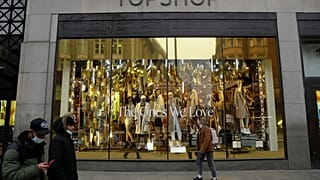 The Topshop flagship store on Oxford Street, during England's second coronavirus lockdown, in London, Monday, Nov. 30, 2020.