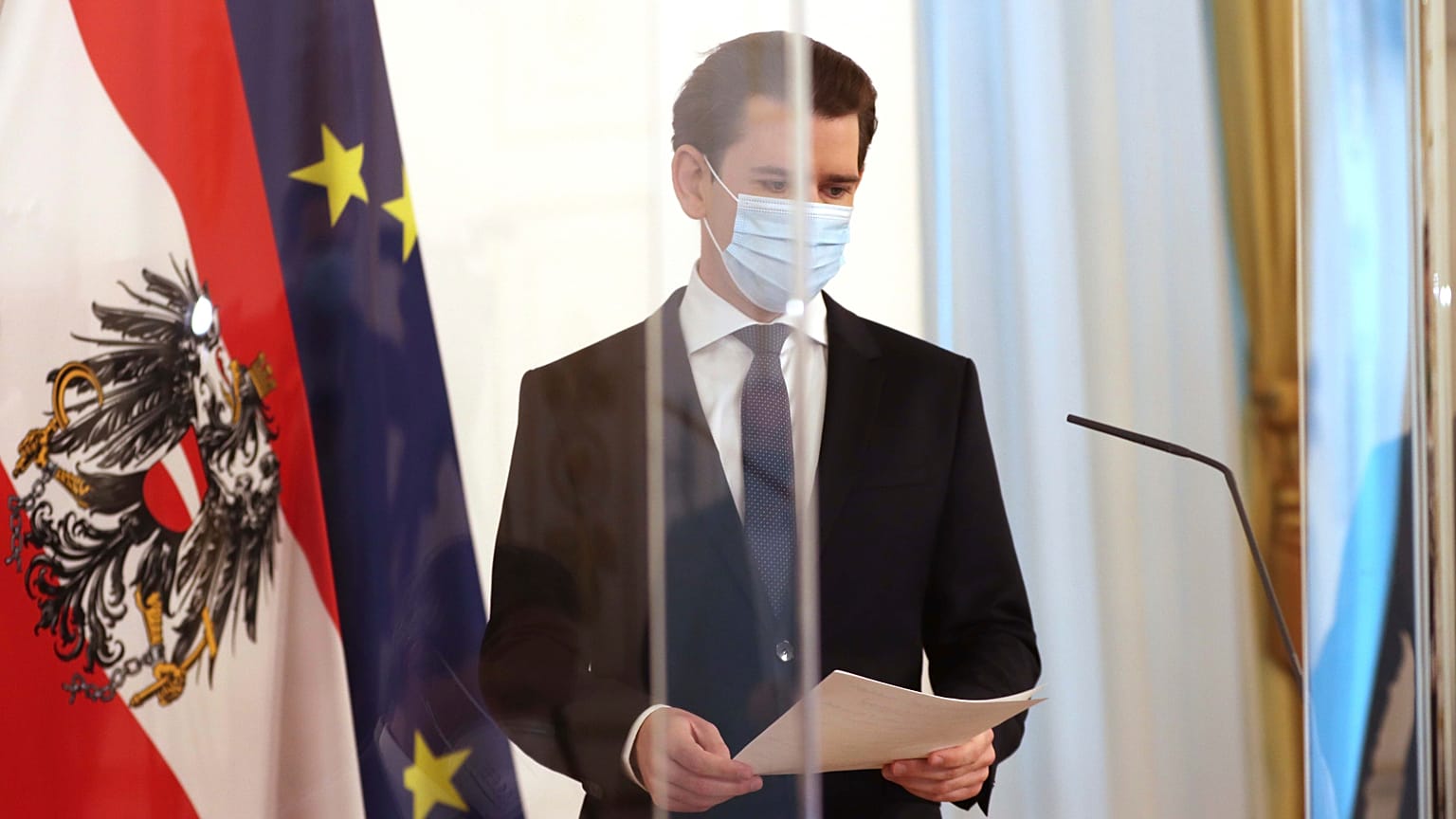 Österreichs Kanzler Sebastian Kurz auf einer Pressekonferenz in Wien, 02.12.2020