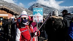 Protester in in Bourg-Saint-Maurice
