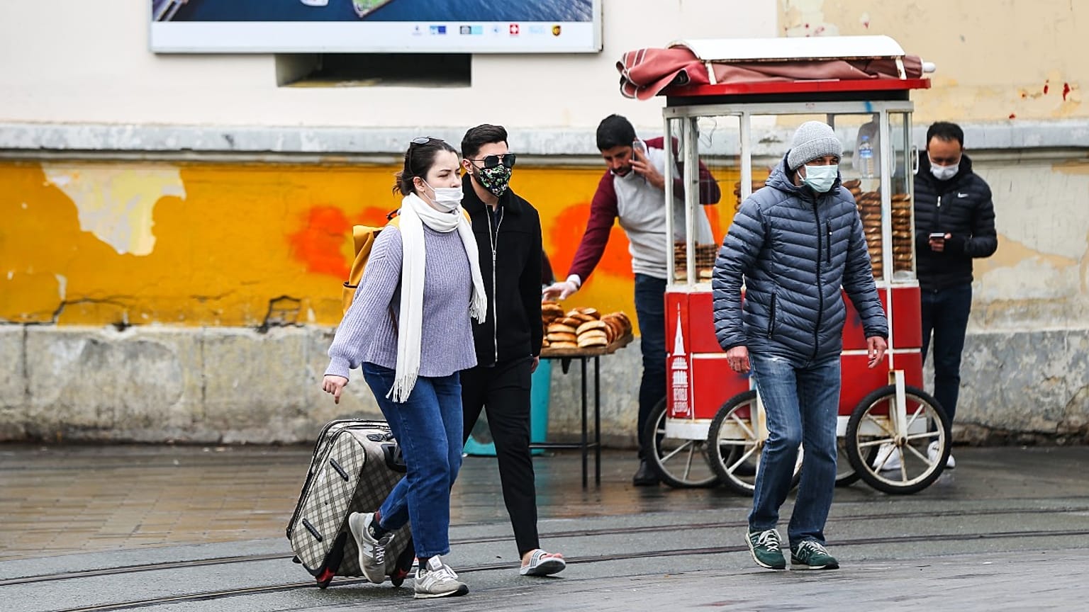 Covid-19 salgını döneminde İstanbul'dan bir kare.