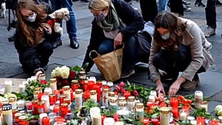 Candles and flowers are put in the pedestrian zone in memory of the victims in Trier