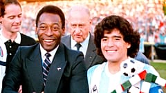 بيليه ومارادونا -  June 10, 1987  أرشيف أ ب