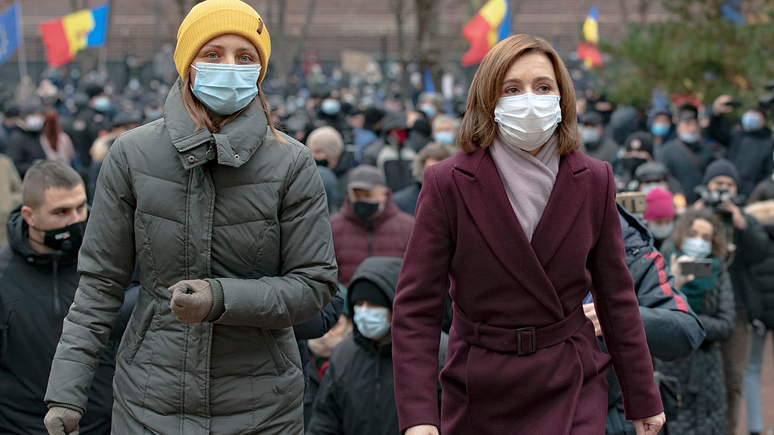 Майя Санду на антиправительственной акции протеста