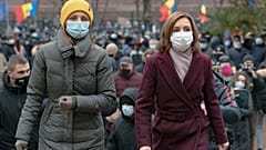 Майя Санду на антиправительственной акции протеста