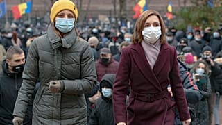 Майя Санду на антиправительственной акции протеста