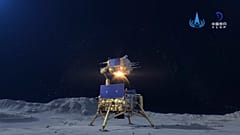 Simuliertes Bild von Chinas Sonde Chang'e-5 auf dem Mond. 