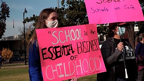 Around 150 parents and students gather in Berkeley