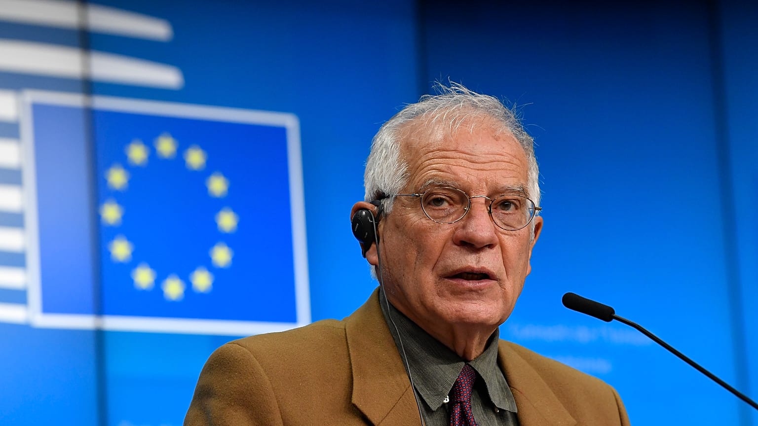 El Alto Representante de la Unión para Asuntos Exteriores y Política de Seguridad, Josep Borrell, durante la rueda de prensa