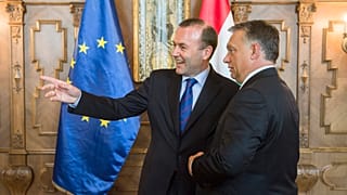 Manfred Weber és Orbán Viktor Budapesten 2015-ben. Közeledik a válás ideje.  