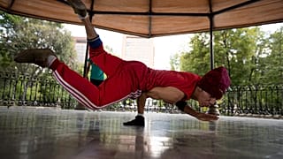 Carlos Cruz, a breakdancer, practices in Mexico City in August 2020.