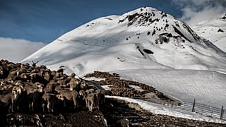 The Col du Glandon, near Saint Colomban Des Villards, a mountain pass in the Dauphine Alps in Savoie