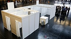 The construction of a planned vaccination center is presented by the Berlin authorities at the 'Arena Berlin' event venue, Dec. 3, 2020
