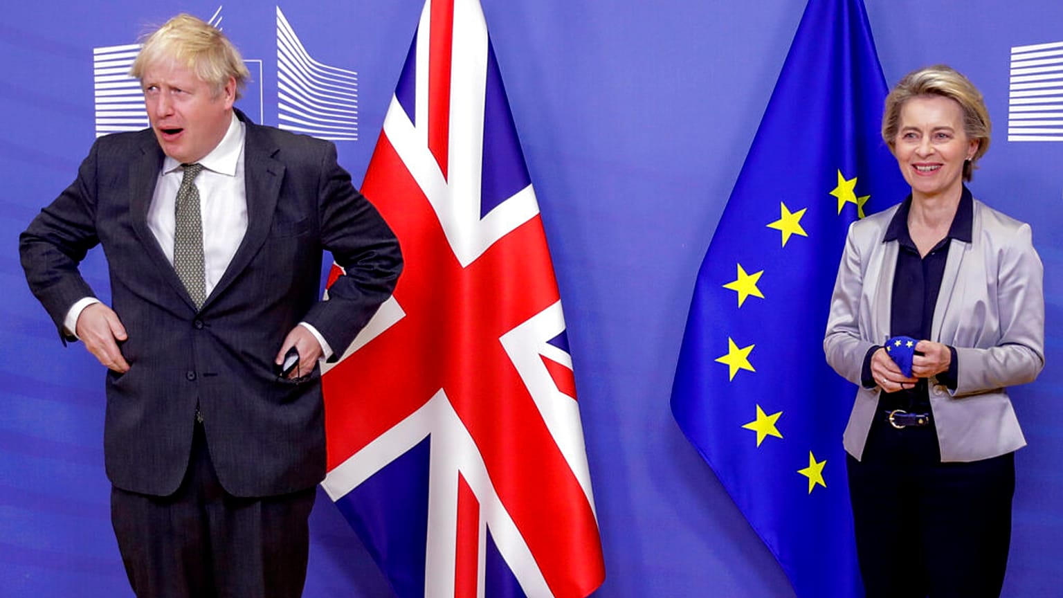 Boris Johnson and Ursual von der Leyen meet in Brussels on Wednesday 9th December