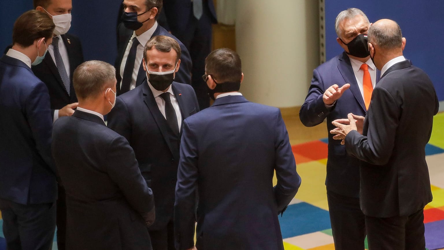 Les dirigeants de l'UE réunis lors d'un sommet européen à Bruxelles le 10 décembre 2020