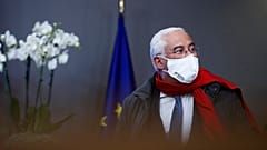 Primeiro-ministro de Portugal à saída da cimeira da União Europeia em Bruxelas