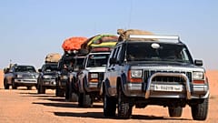 Il convoglio alla partenza da Gheriat el-Garbia, Libia